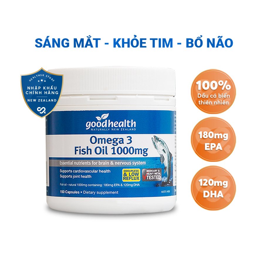 Thực phẩm chức năng Goodhealth Omega 3 Fish Oil 1000mg (150 Viên) - Nhập khẩu New Zealand