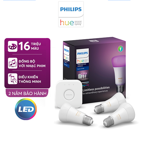 Bộ Đèn Kit Philips Hue 16 triệu màu