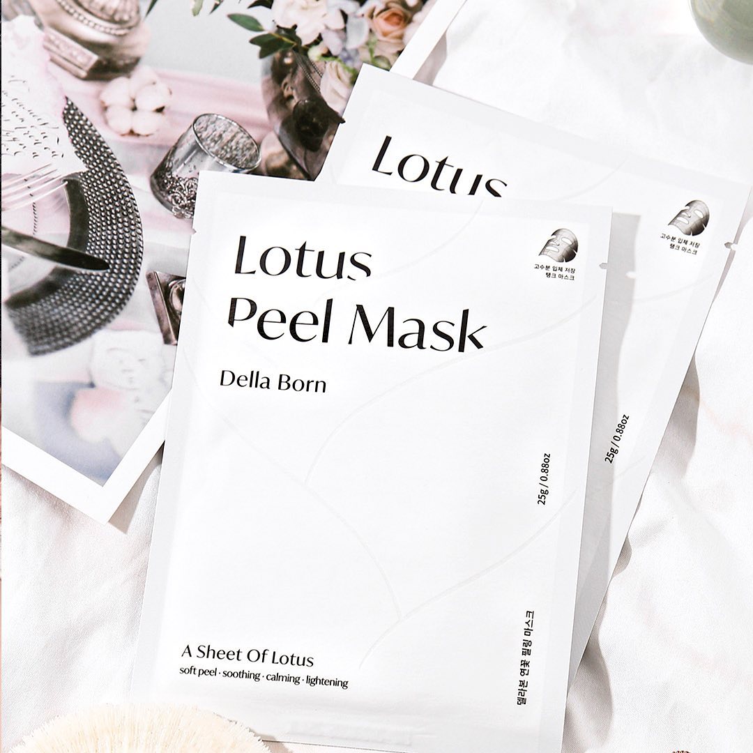 Hộp 7 Miếng mặt nạ dưỡng trắng da cao cấp Lotus Peel Mask