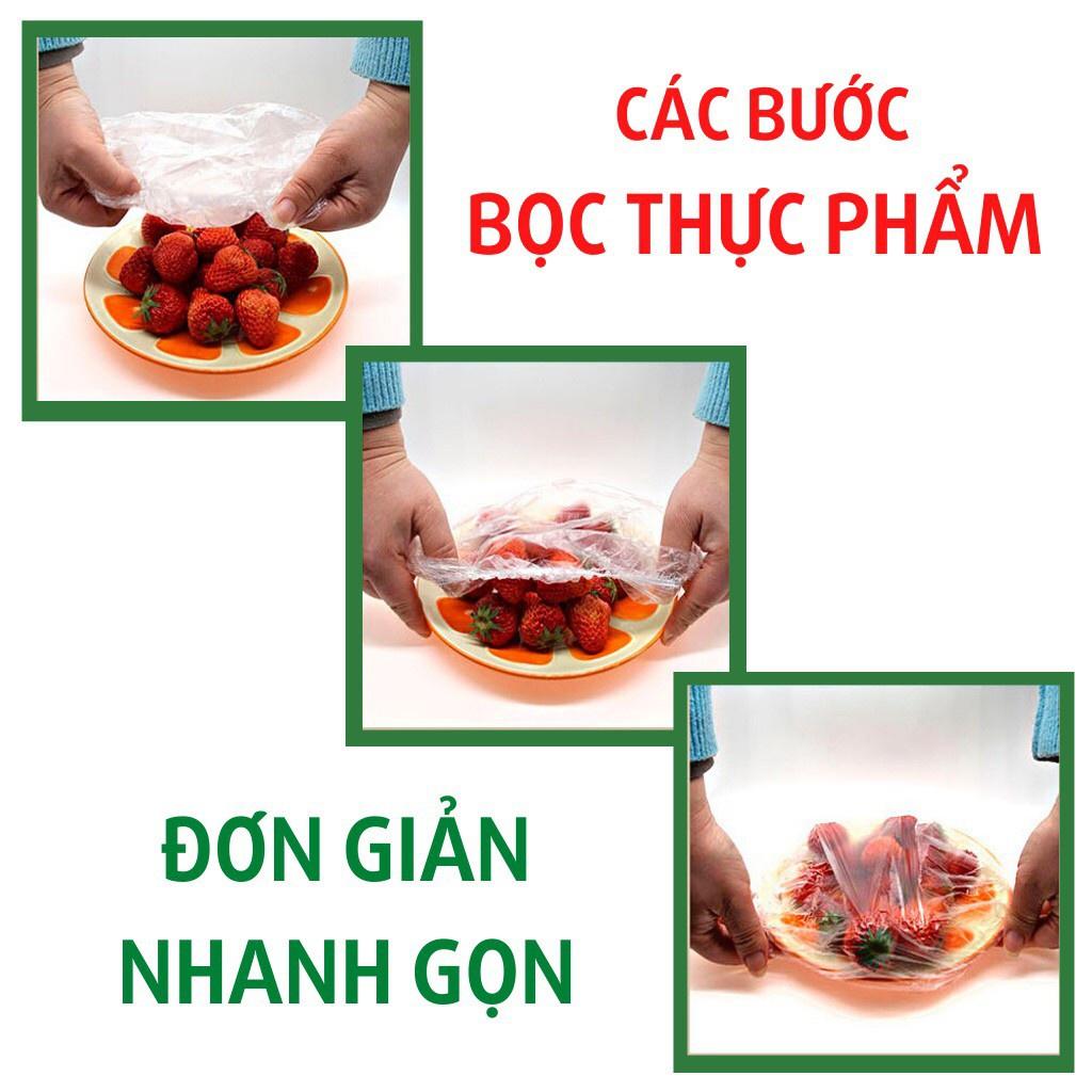 Set 100 màng bọc thực phẩm có chun co giãn bảo quản mọi thực phẩm