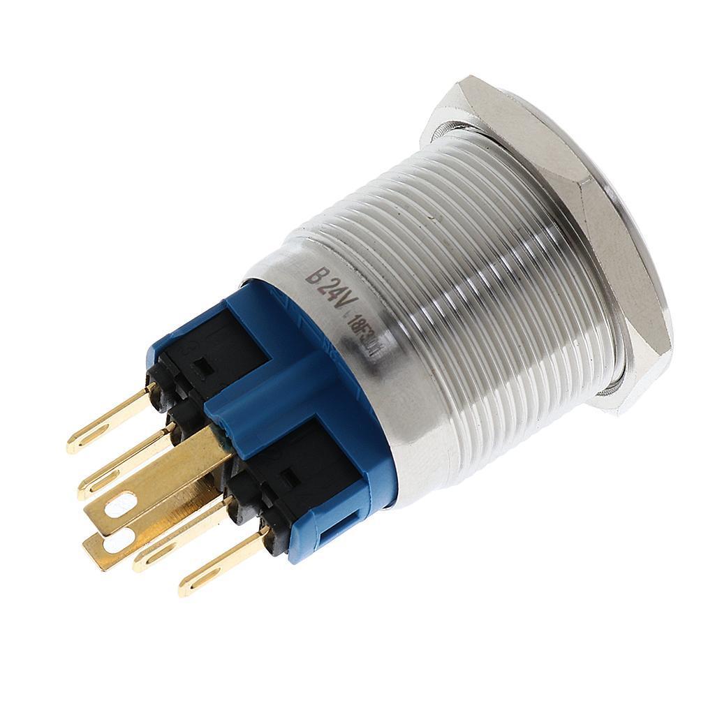 22mm Button Stainless Steel 1no 1nc Pressure Switch with LED Light 24v