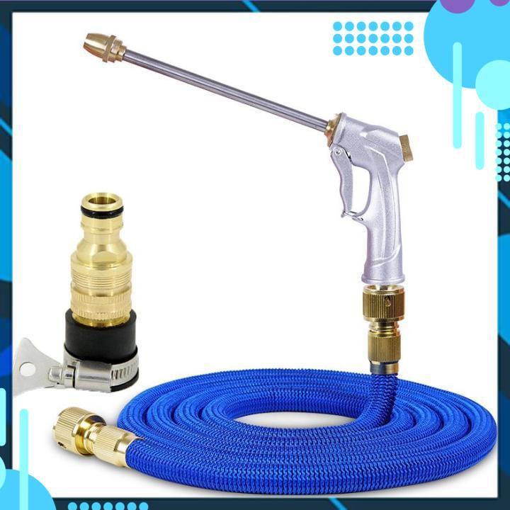 Bộ dây và vòi xịt tăng áp lực nước rửa xe tưới cây loại 7.5m (dãn nở 22m) 206733