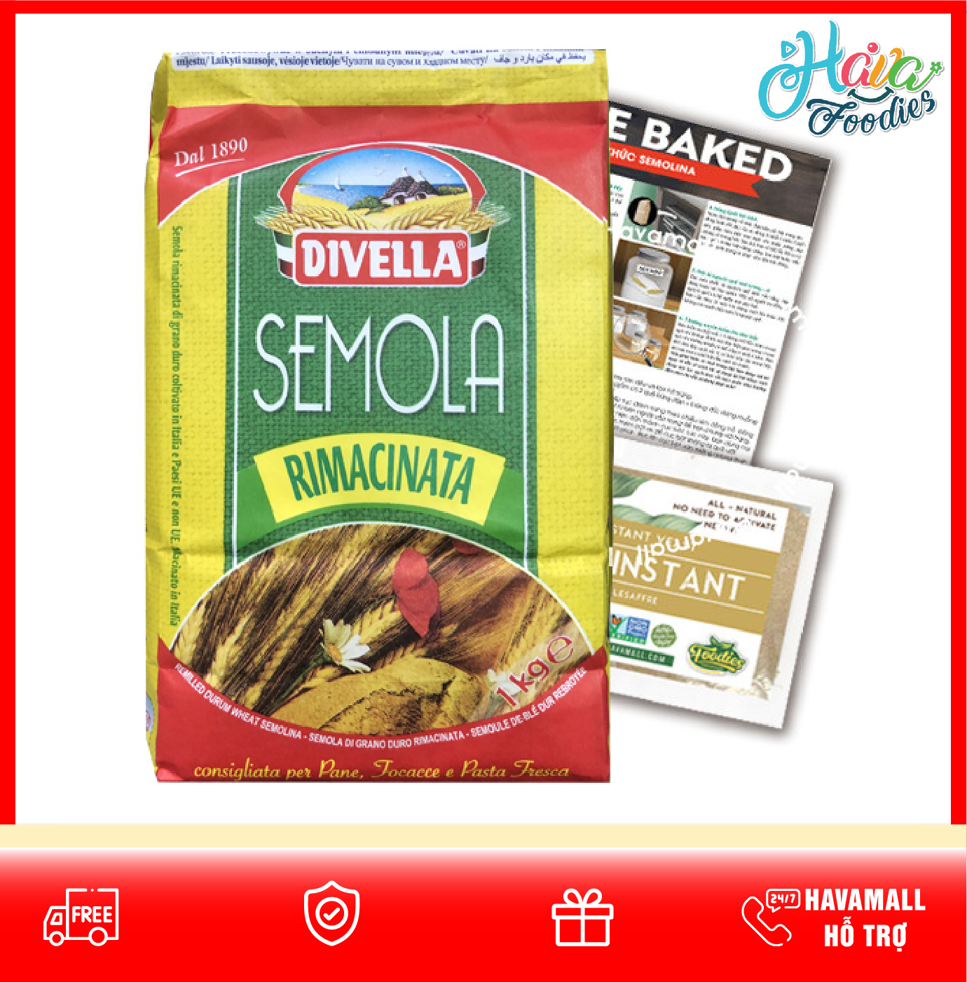 Hình ảnh Bột lúa mì chuyên làm pasta Semola 1kg