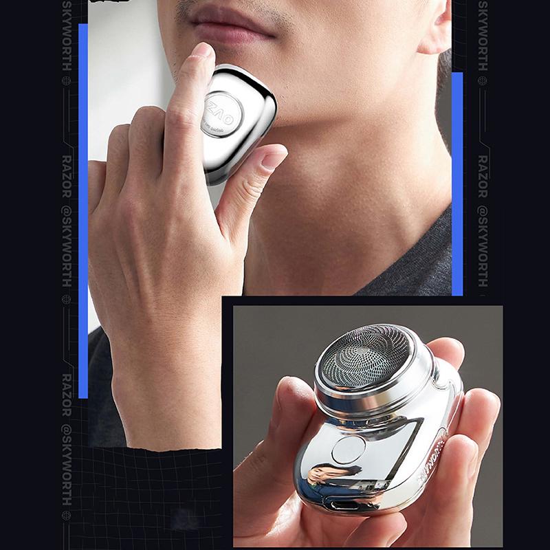 Dao cạo du lịch điện mini cho nam giới, dao cạo điện tử có thể giặt được, có thể sạc lại, di động, không dây, cạo râu và râu