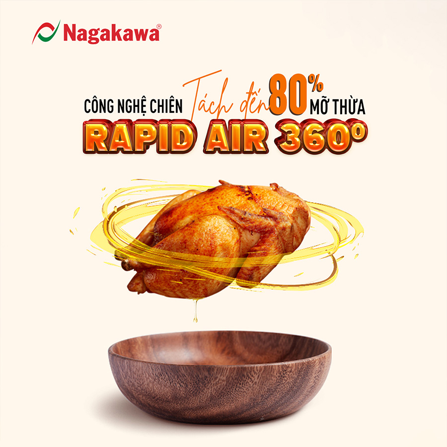 Nồi chiên không dầu Nagakawa NAG3304 - Hàng chính hãng