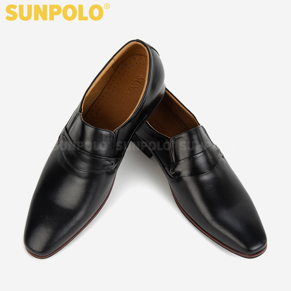 Giày Tây Nam Da Bò Pull-up Cao Cấp SUNPOLO MU8003 (Đen, Nâu, Đỏ)