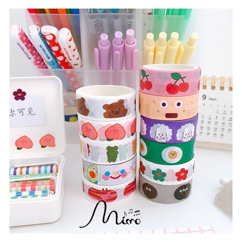 Băng dính washi tape nhiều họa tiết nguồn hàng giá rẻ