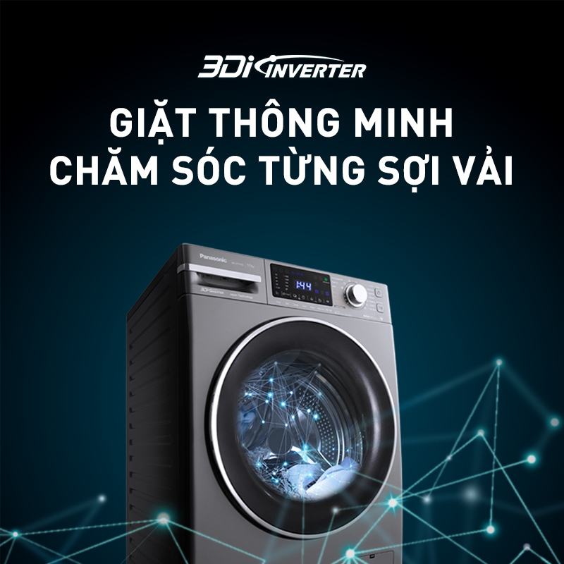 [Lắp đặt trong vòng 24h] Máy Giặt Cửa Trước Panasonic 9KG NA-V90FX2LVT - Diệt Khuẩn 99.9% - Hàng chính hãng