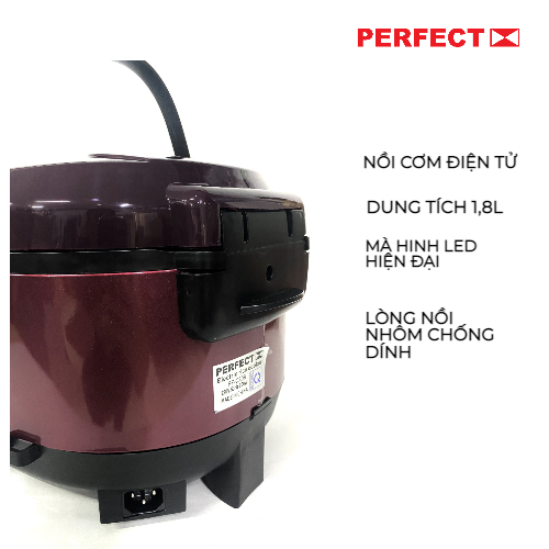 NỒI CƠM ĐIỆN TỬ PERFECT PF-C208 900W HÀNG CHÍNH HÃNG