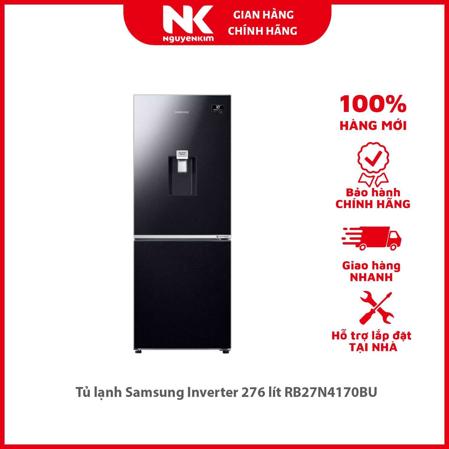 Tủ lạnh Samsung Inverter 276 lít RB27N4170BU - Hàng chính hãng [Giao hàng toàn quốc]