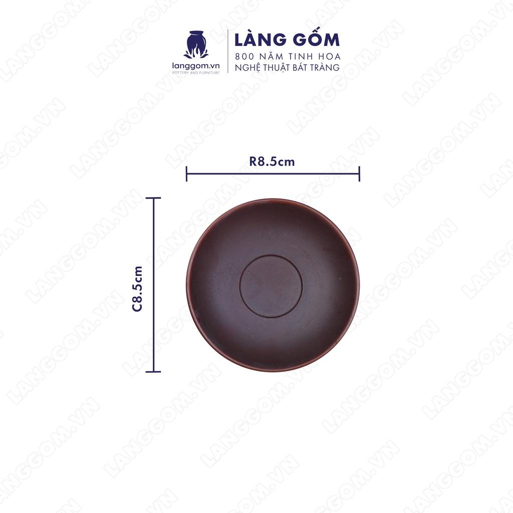 Bộ ấm chén đất nung gốc cây + đĩa tách - Men mộc - Gốm sứ Bát Tràng - langgom.vn
