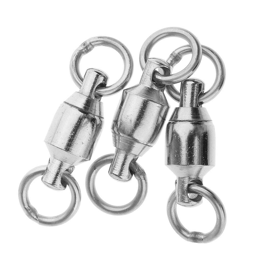 20 Pcs Alloy Heavy Duty Ball Bearing Swivel Solid Ring Fishing Swivels 1#