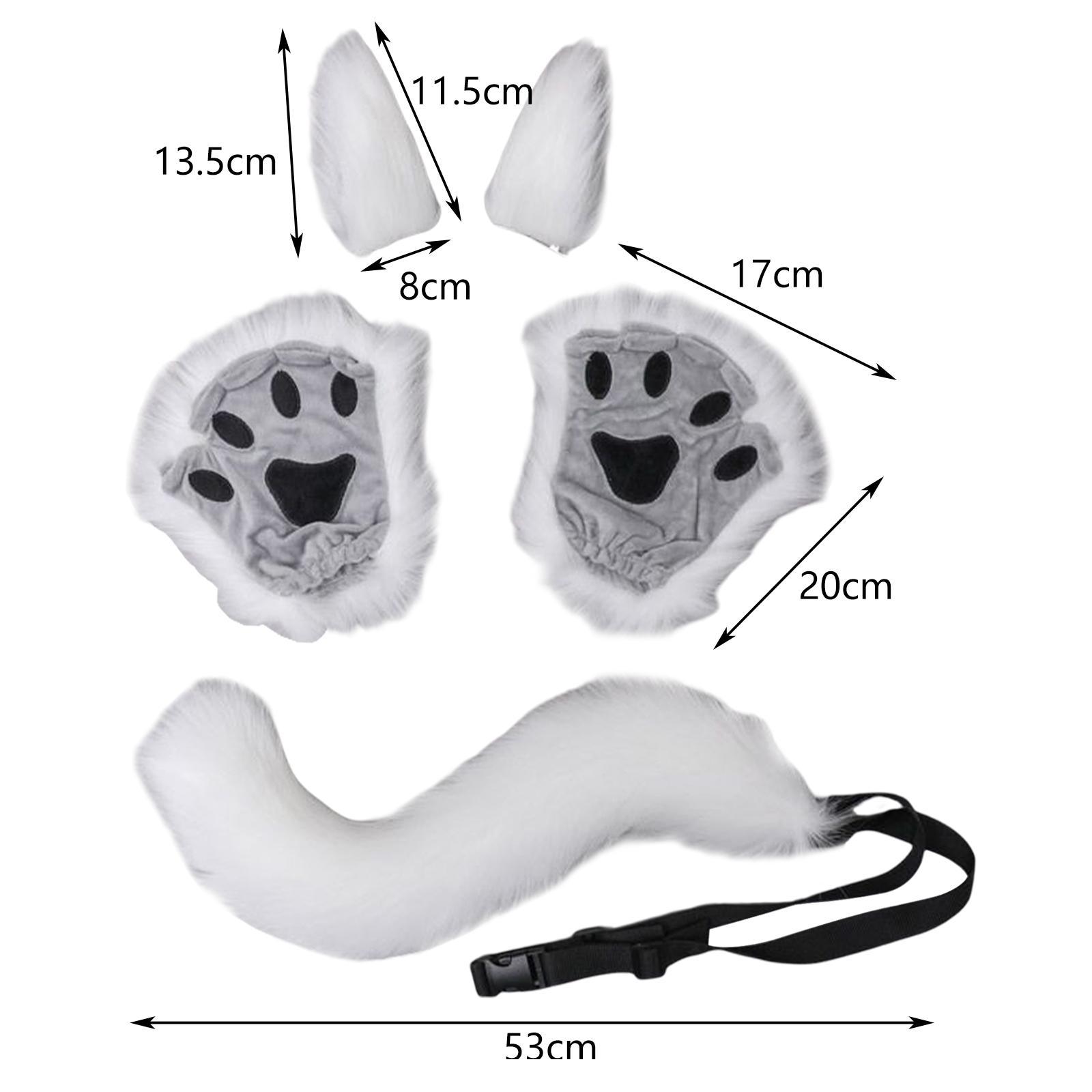 Costume Set Halloween Ears Tail Paw Fancy Costume Cosplay Party