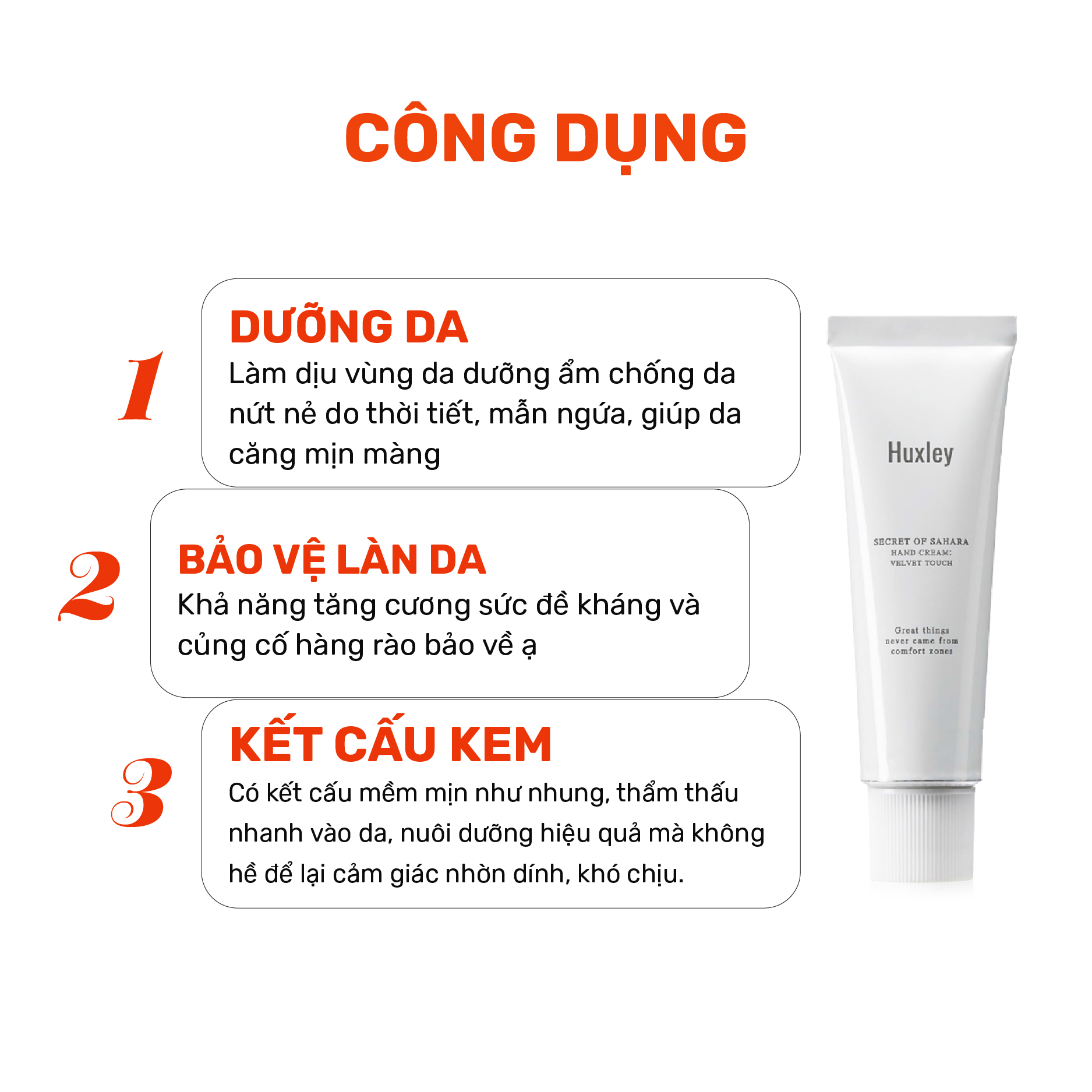 Kem dưỡng da tay mềm mịn, chống lão hoá Huxley Hand Cream Velvet Touch 30ml