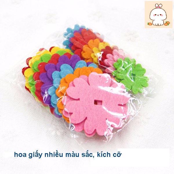 Túi hoa giấy 40 hoa nhiều màu sắc để làm đồ thủ công handmade