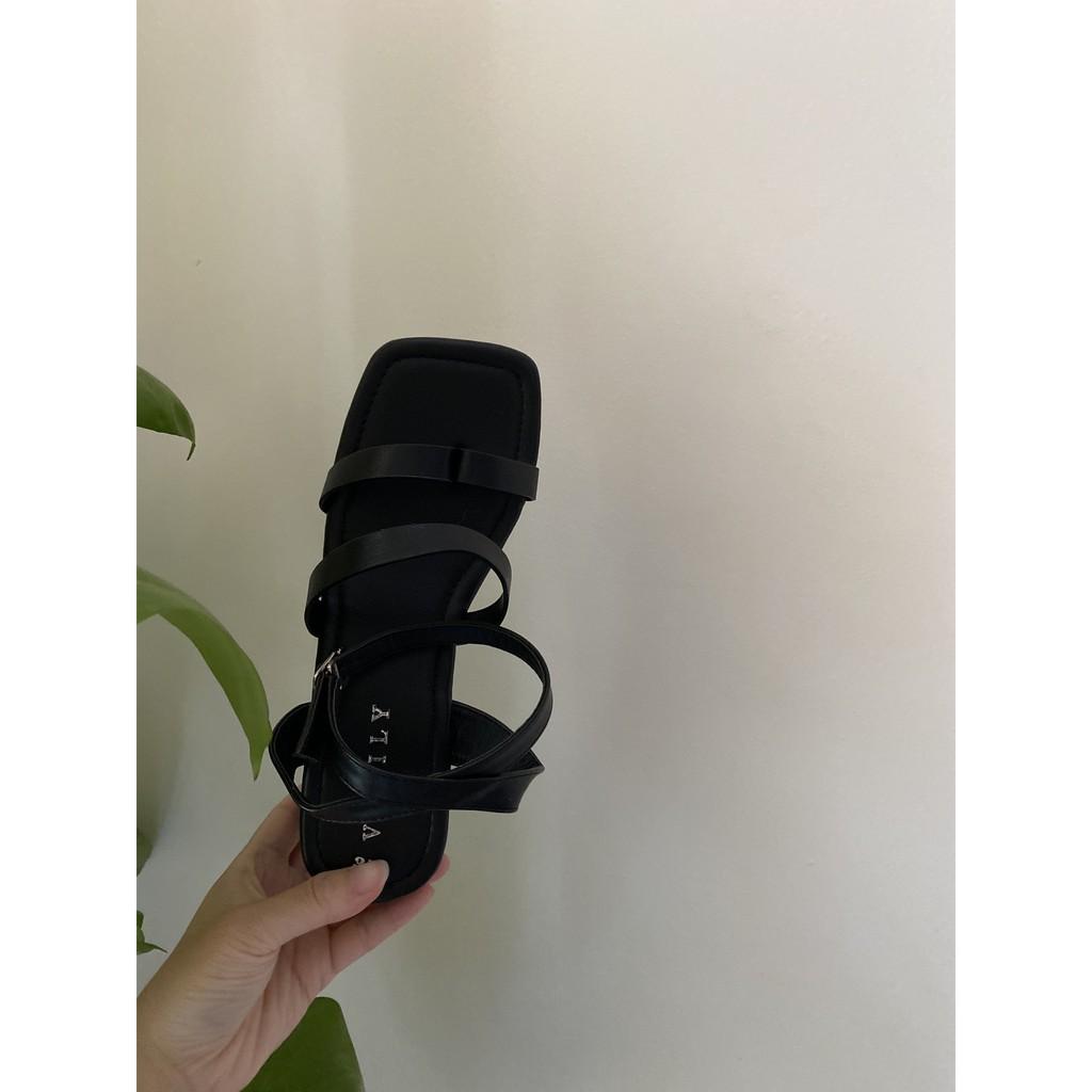 DÉP SANDAL ĐẾ XUỒNG XỎ NGÓN DÂY MẢNH ĐẾ BẰNG 7 CM