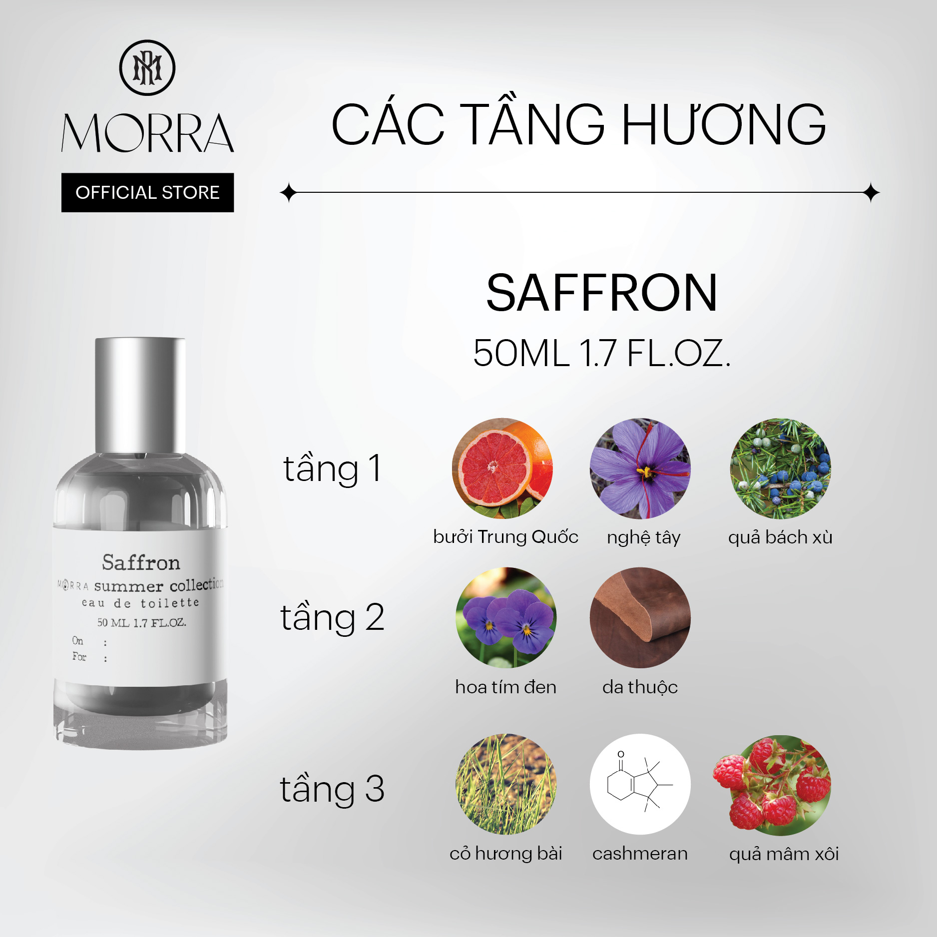 Nước Hoa Unisex Morra Saffron 50ml  Nguyên Liệu Nhập Pháp Hương Thơm Cuốn Hút Bí Ẩn