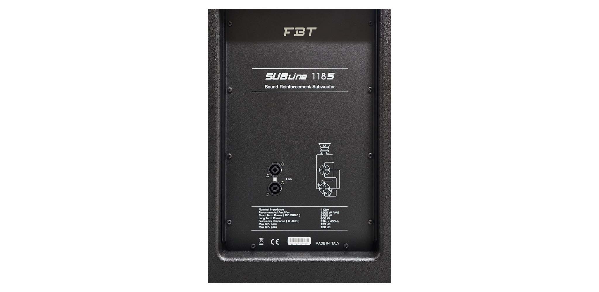 SUBLINE 118S Loa siêu trầm Passive 2400W 18inch FBT - HÀNG CHÍNH HÃNG