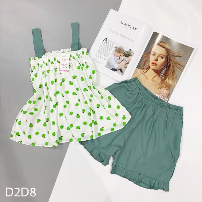 Bộ Đồ Ngủ, Hai Dây Đũi Hàn Loại 1 Thấm Hút Mồ Hôi Tốt