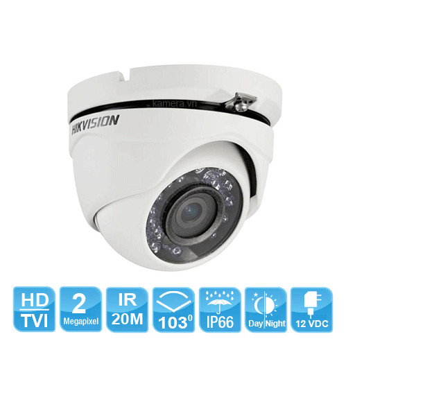 Camera HD-TVI Dome Hồng Ngoại 2MP HIKvision DS-2CE56D0T-IRM - Hàng Chính Hãng