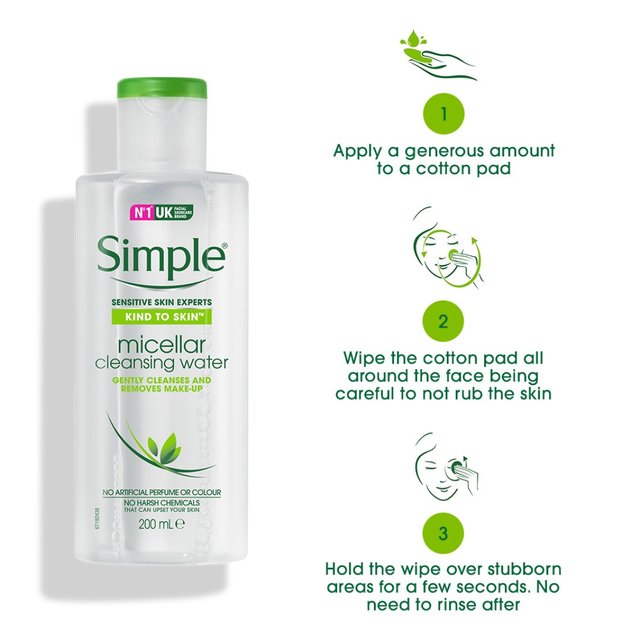 Nước tẩy trang Simple Kind To Skin Cleansing Micellar Water 200ml