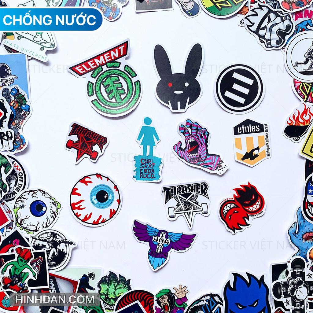 Sticker Ván Trượt Skateboard - Chống Nước Dán Trang Trí Nón Bảo Hiểm, Đàn Guitar, Laptop, Vali, Sổ Tay