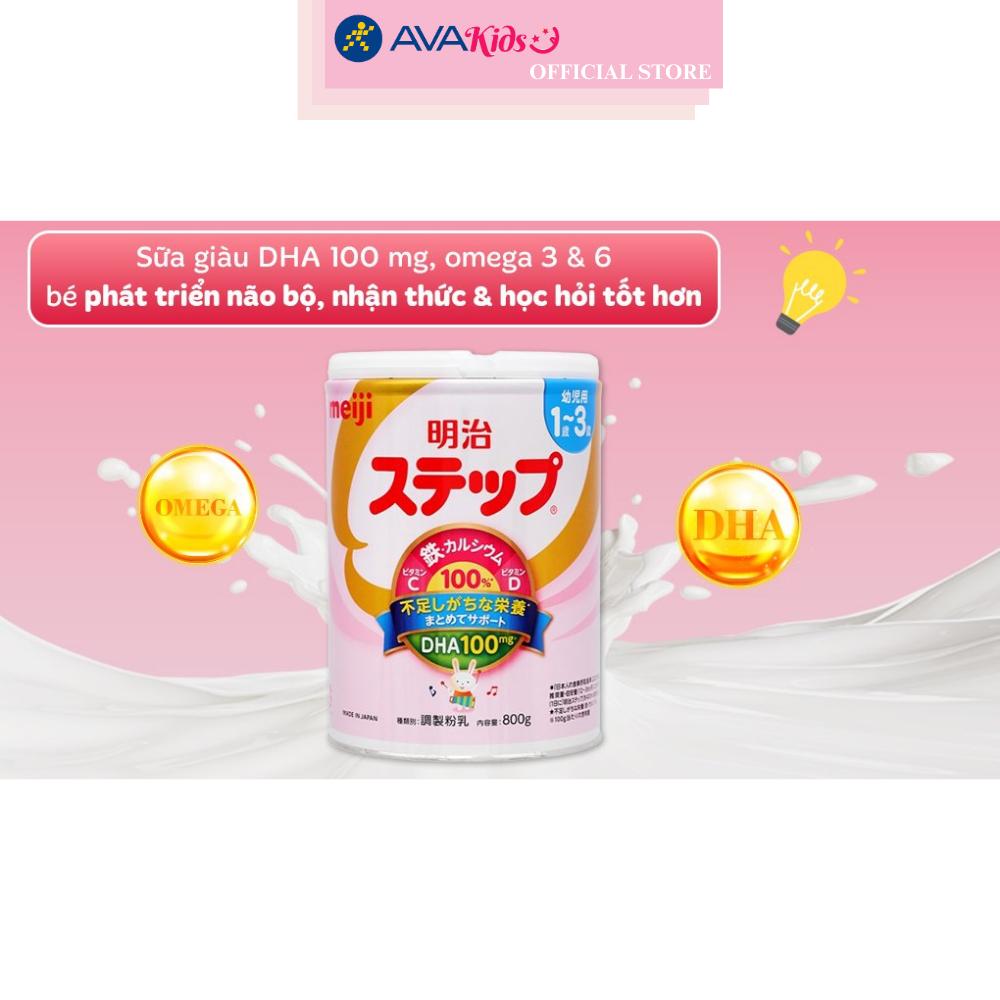Sữa bột nội địa Nhật Meiji Step Milk có muỗng 800g (1 - 3 tuổi) - Hàng chính hãng
