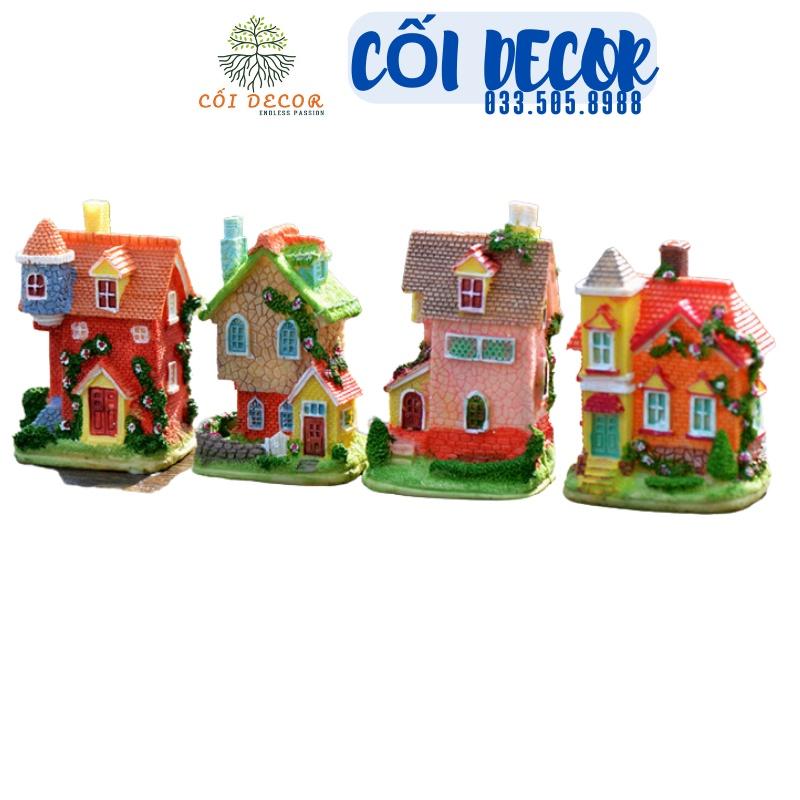 Mô hình ngôi nhà lâu đài,biệt thự nhiều màu sắc trang trí tiểu