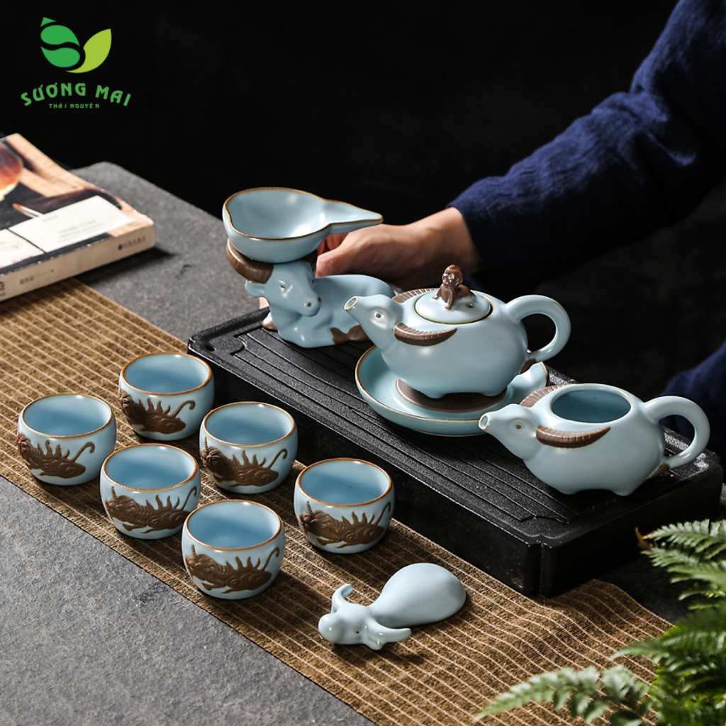 Bộ ấm chén pha trà Tân Sửu 9 món