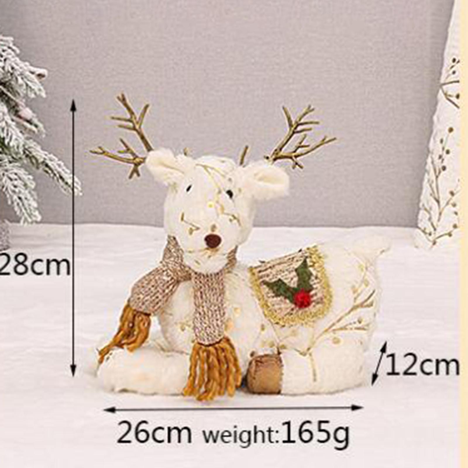 Christmas Reindeer Stuffed Animal Creative Plush Elk for Decor Office Home