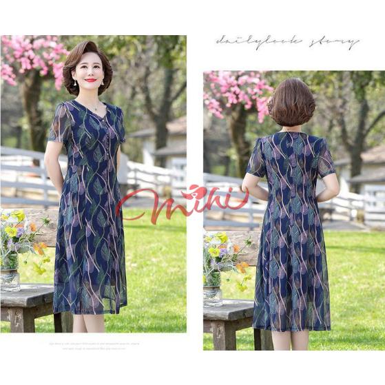 Váy Đầm trung niên nữ cho mẹ phối hoa cao cấp V81d- Áo đầm kiểu thời trang dự tiệc dạ hội đẹp cho người lớn tuổi Bigsize