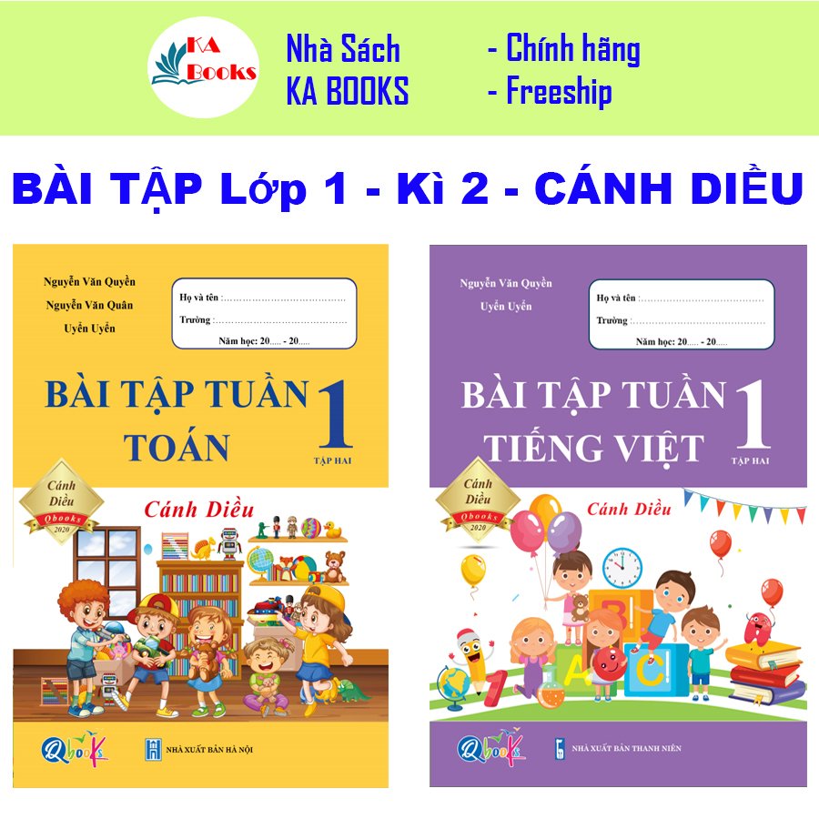 Combo Bài Tập Tuần Toán và Tiếng Việt 1 - Học Kì 2 - Cánh Diều (2 cuốn)