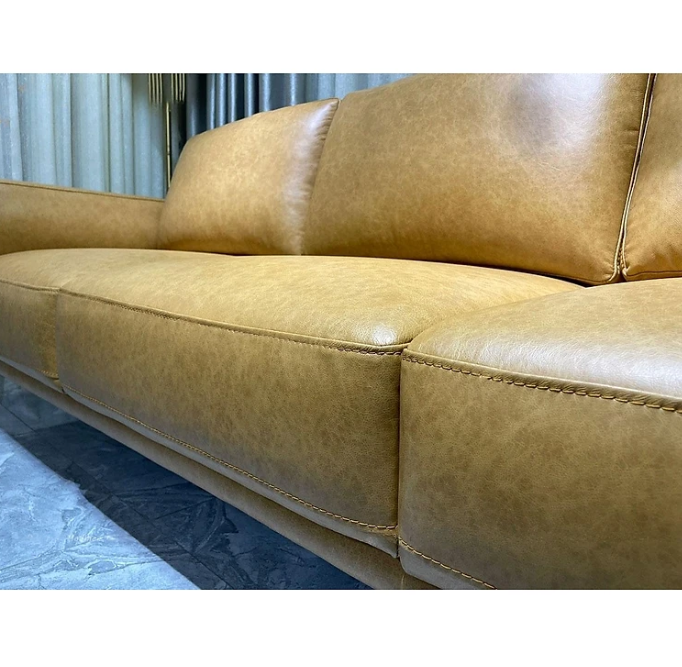 Combo ghế sofa băng 100% da bò Italy Tundo màu vàng bò SFBCT22 2m6 hàng cao cấp chuẩn da bò nhập khẩu Ý