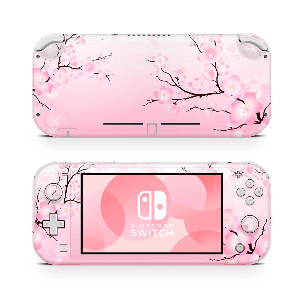 Skin decal dán Nintendo Switch Lite mẫu Hoa anh đào (dễ dán, đã cắt sẵn)