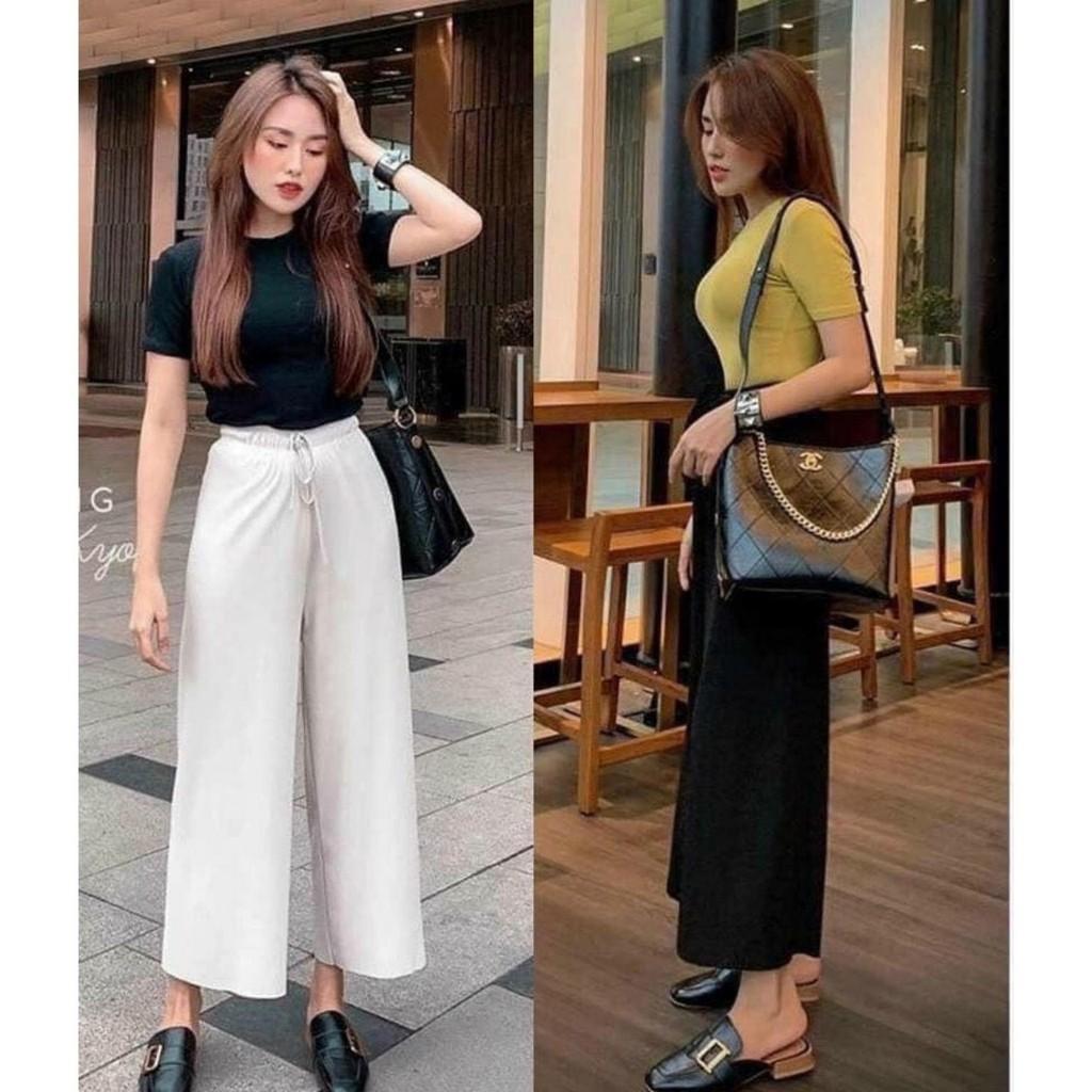 quần suông ống rộng chất tăm siêu hót
