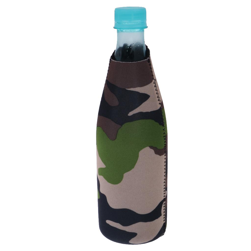 3x2pcs Camouflage Beer Bottle Cooler Neoprene Beverage Sleeve Holder Favour