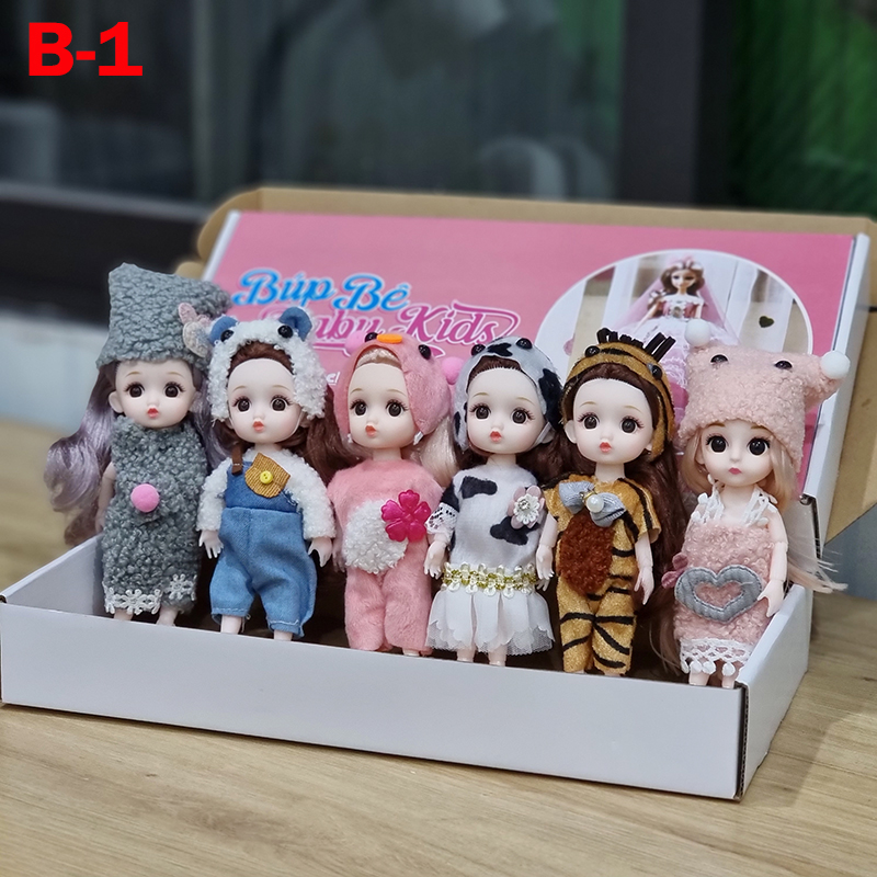 Búp Bê Công Chúa Baby Kids Cao 17cm. Bộ 6 Con. Có Khớp. Đồ Chơi Cho Bé Gái