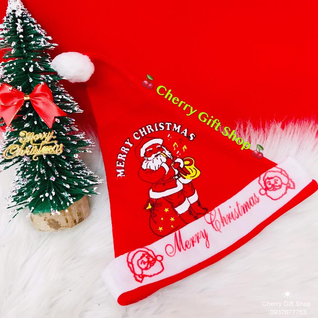 Nón Noel Giáng Sinh Cho Trẻ Nón Noel Vải Nhung - Ảnh Shop Chụp