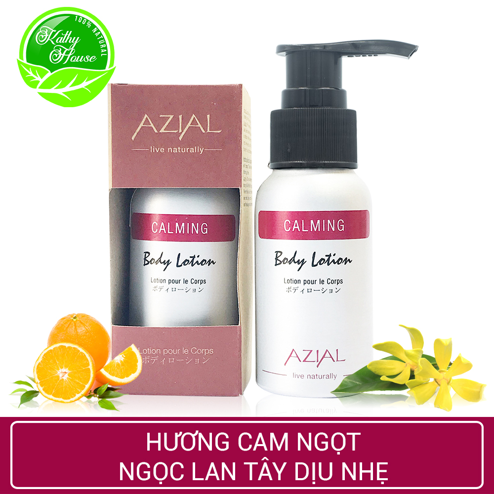 Sữa dưỡng thể thiên nhiên AZIAL Calming Body Lotion, dưỡng ẩm, giải độc tố, chai 50ml