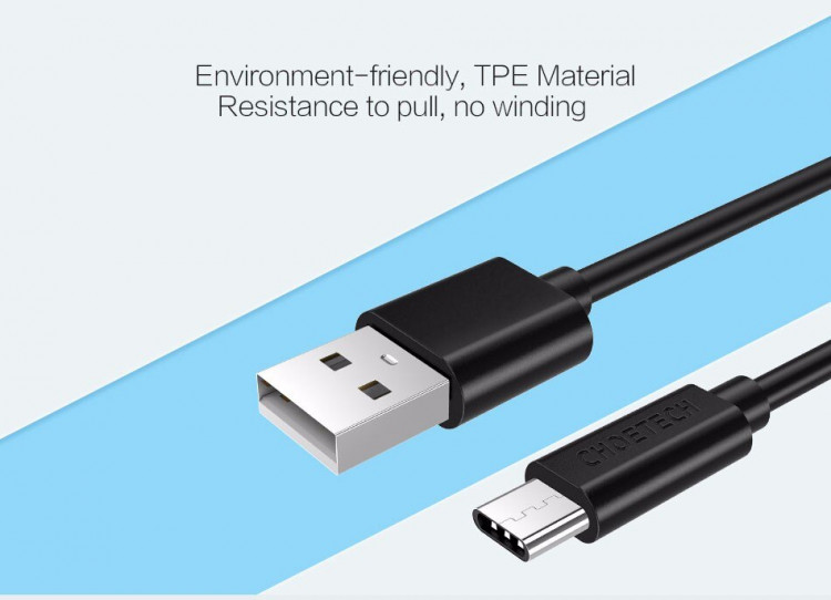 Dây cáp sạc Type-C dài 50cm hiệu CHOETECH AC001 hỗ trợ sạc nhanh cho điện thoại / Macbook (sạc nhanh 3A / QC 3.0 , truyền tải dữ liệu cao, vật liệu cao cấp) - Hàng chính hãng