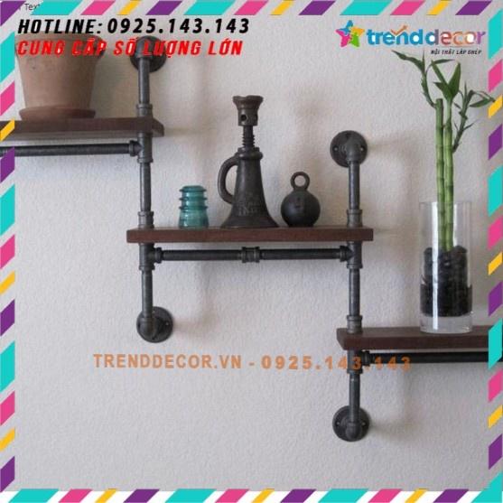 Ống nước KT28 Kệ treo gắn tường gỗ kệ ống nước kiêm giá treo quần áo chất liệu ống nước
