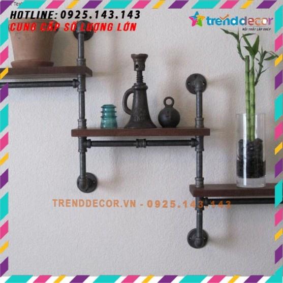 Ống nước  KT28 Kệ treo gắn tường gỗ kệ ống nước kiêm giá treo quần áo chất liệu ống nước