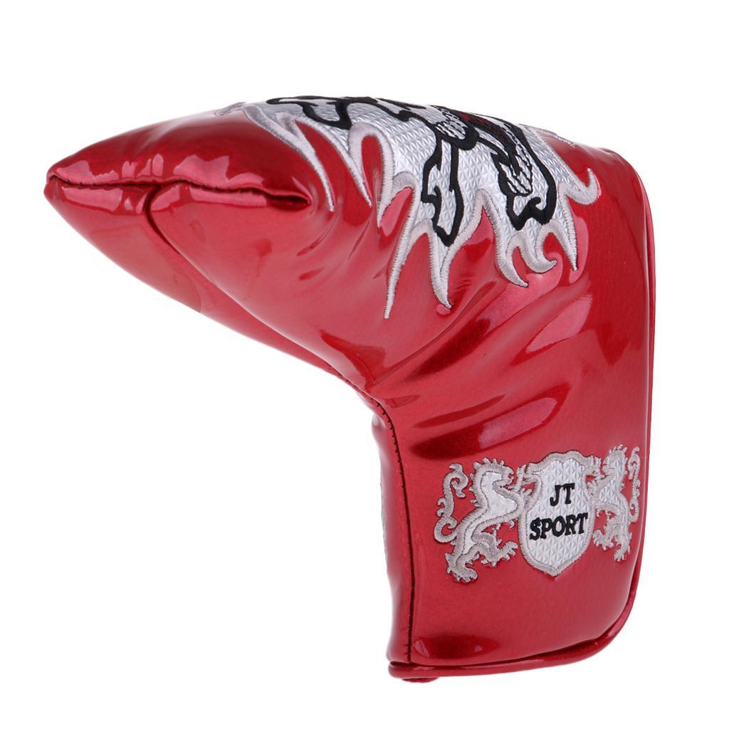PU Universal golf Cover Mallet Putter Headcover  Red
