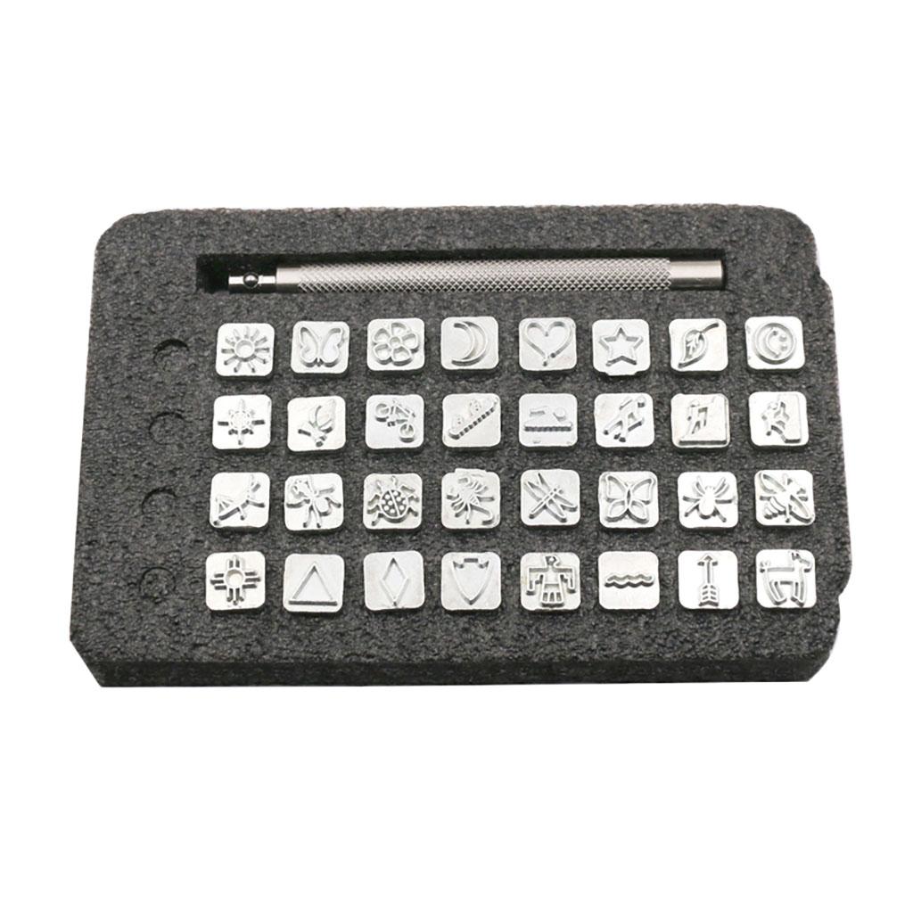 32 Chiếc Da Dụng Cụ Làm Việc Yên Ngựa Làm Bộ Chạm Khắc Thủ Công Tem Đục Lỗ DIY