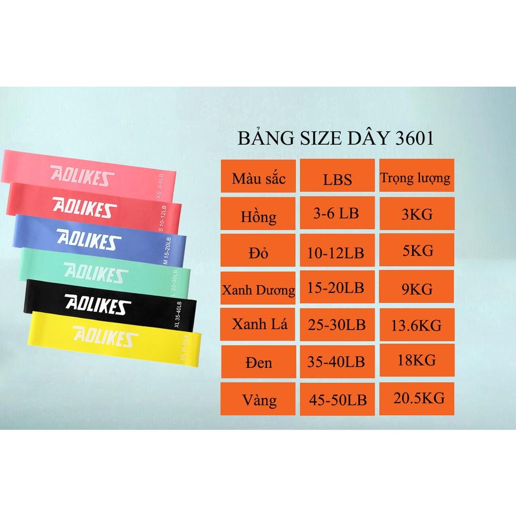 Dây Kháng Lực, Bộ 6 Dây Mini Band Cao Su Kháng Lực Tập Gym Chân Mông Aolikes AL3601