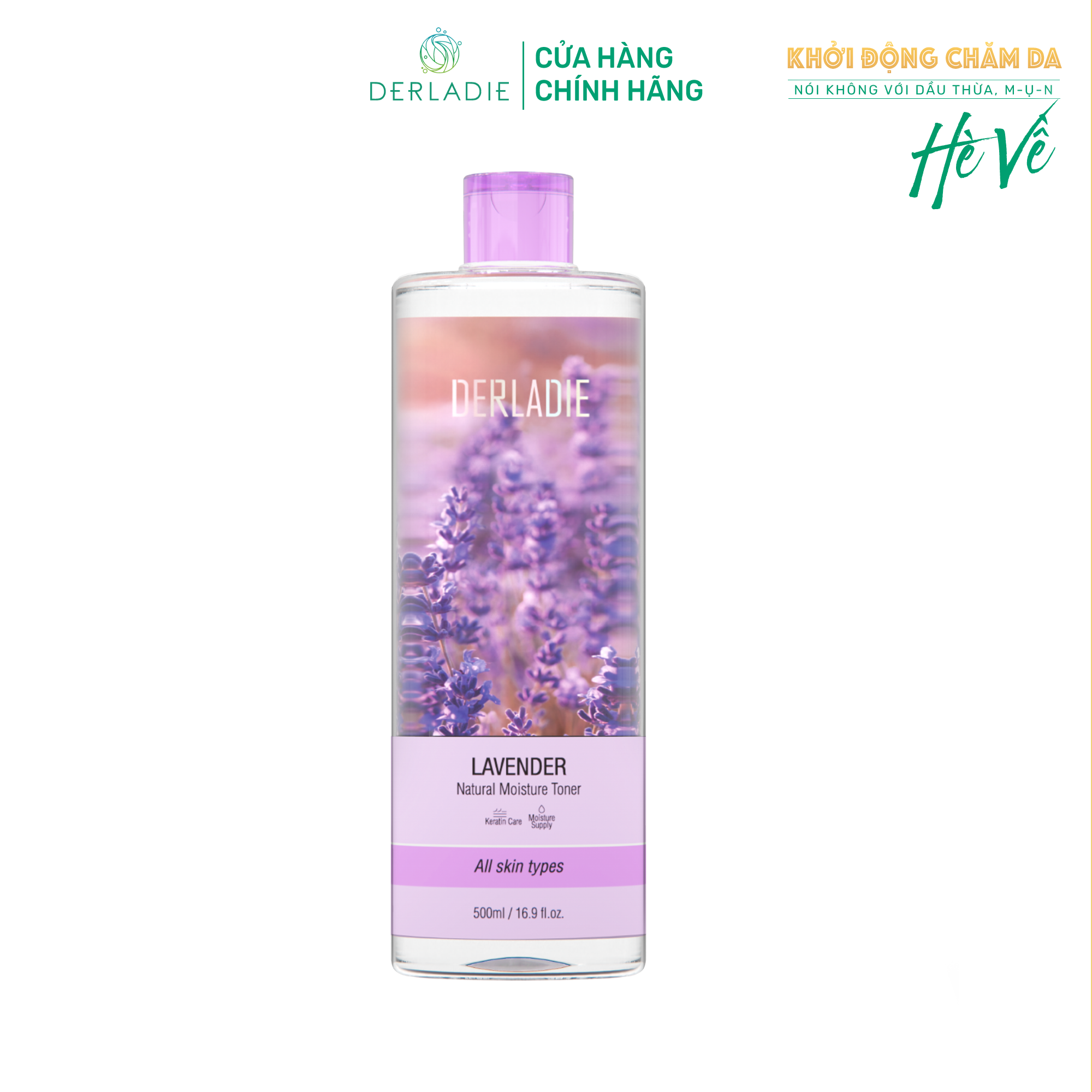 Nước Cân Bằng Da, Kiềm Dầu Derladie Lavender Natural Moisture Toner 500ml