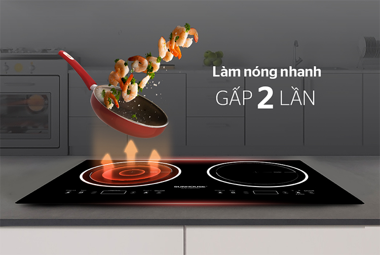 Bếp Âm Từ Đôi Sunhouse SHB9003-EC - Hàng Chính Hãng