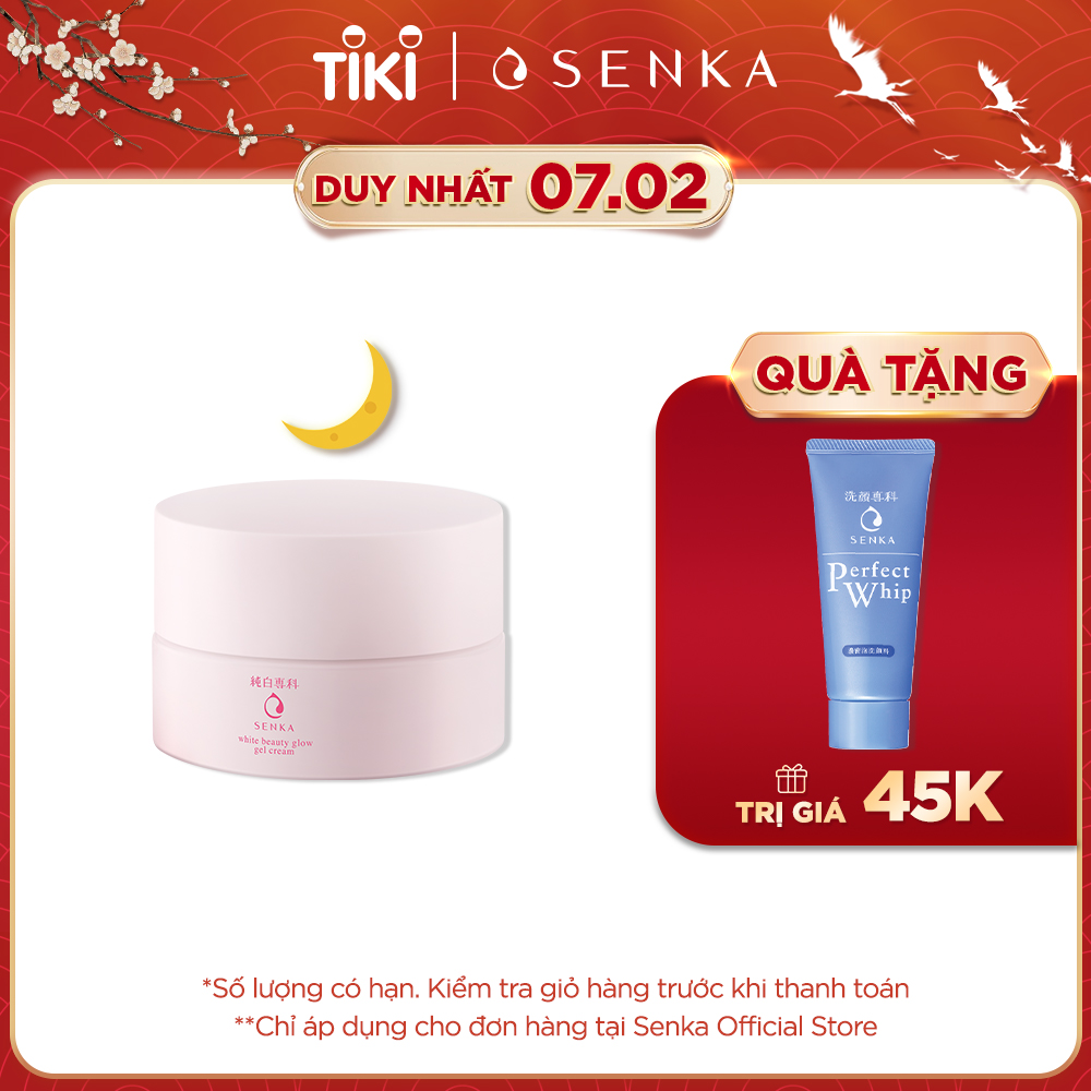 Kem Dưỡng Trắng Da Ban Đêm Senka White Beauty Glow Gel Cream 50g