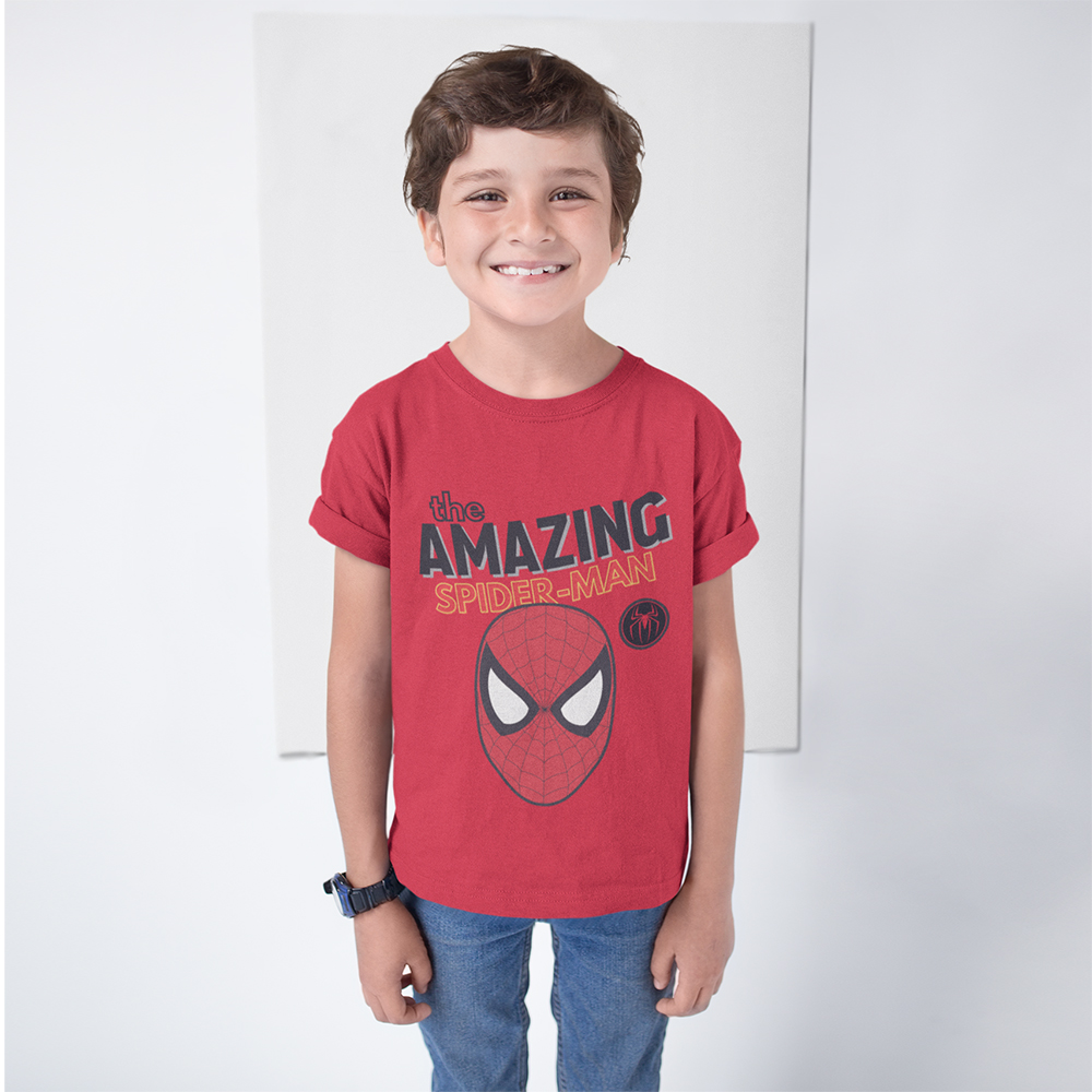 Áo cộc tay bé trai Icotton hình người nhện Xanh đỏ