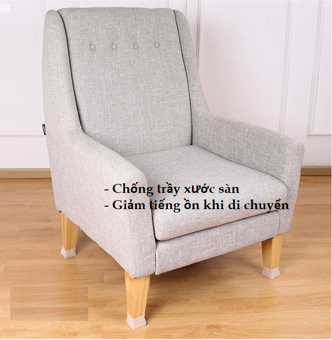 Bọc chân bàn ghế hình vuông bằng silicone dẻo, chống trượt, chống xước sàn G46-BCG-Vuong